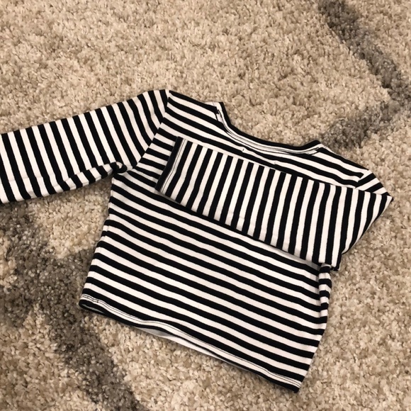 Cropped striped quarter sleeve shirt - Picture 4 of 4